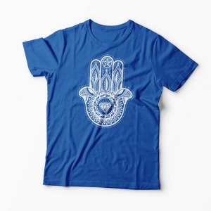 Tricou Personalizat Hamsa Hand - Bărbați-Albastru Regal